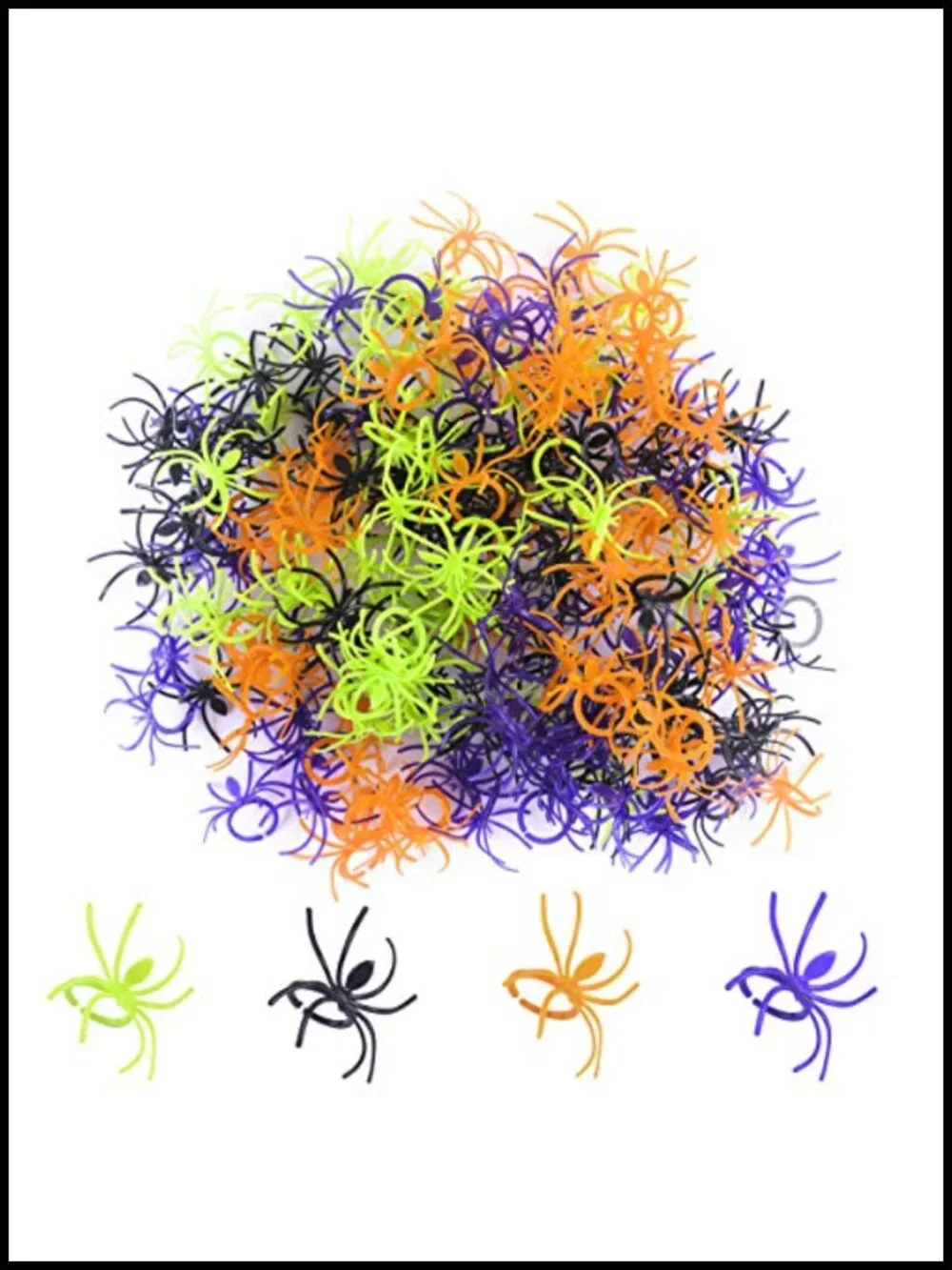 300 Pack Plastic Spider Rings Halloween Party Favors Costume Accessories Bulk